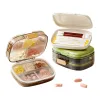 Transparent compartments medicine box, portable household packaging and storage box for dispensing tablets and cotton swabs Item Picture
